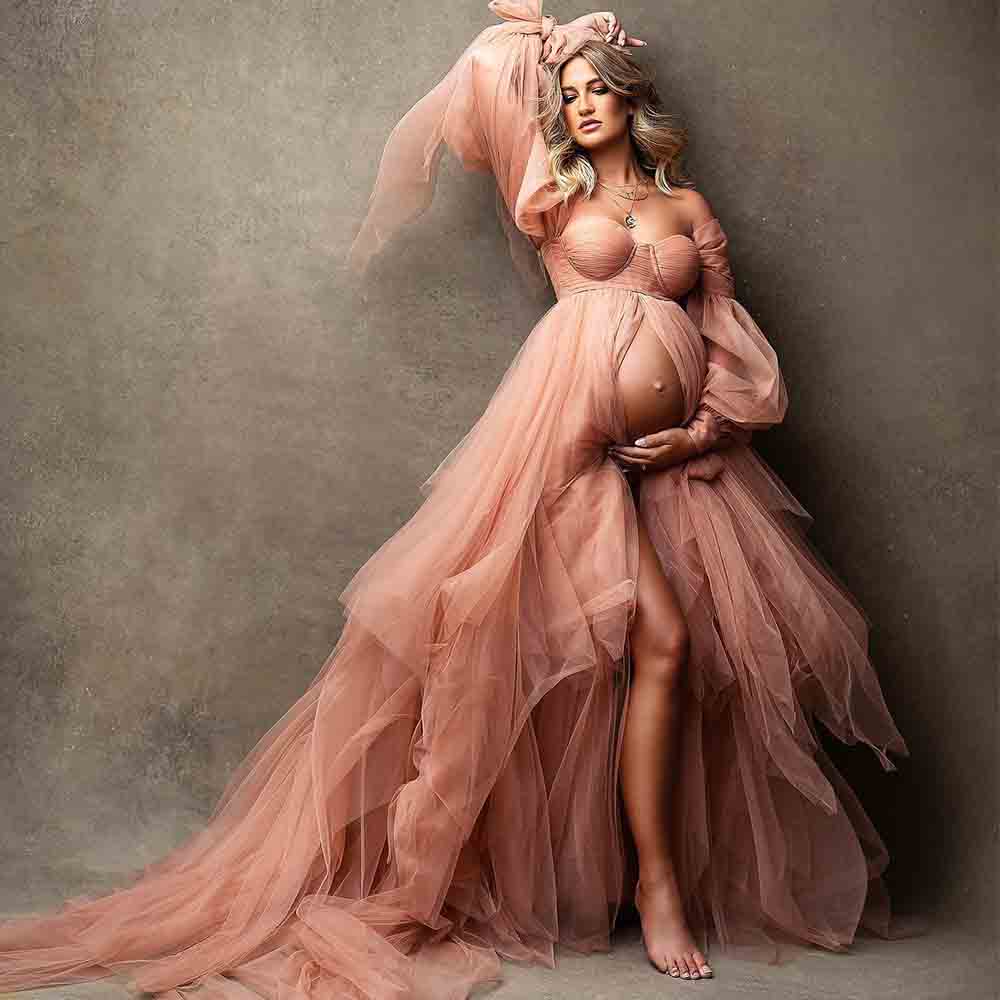 Women Formal Wear Photoshoot - Kabarık Sevgiliye Abiye Seksi Hamile Elbiseleri