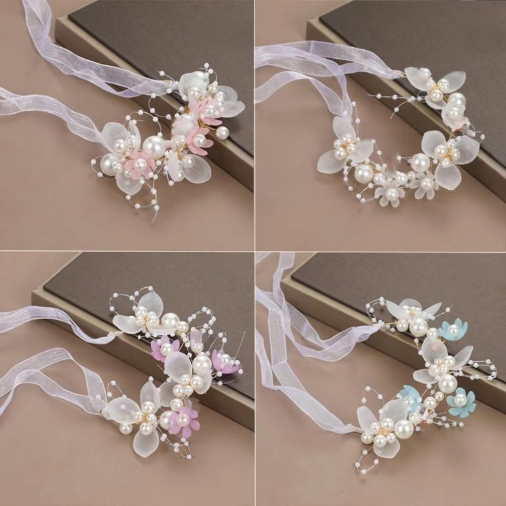 Women Formal Wear Photoshoot - 2'li Paket Çiçek Kurdeleli Saç Aksesuarları,