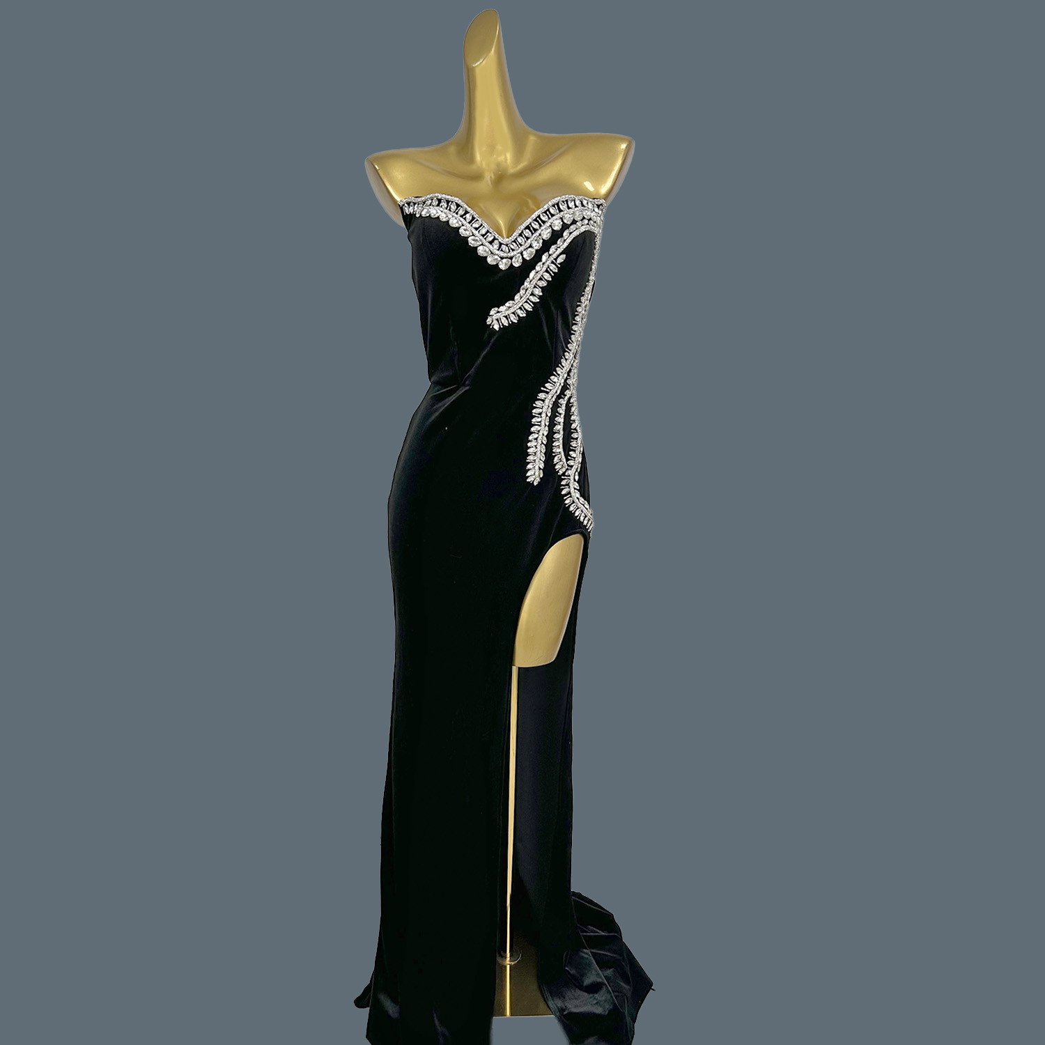 Siyah Kadife Yere Kadar Elbise - Women Formal Wear Photoshoot incelemesi ve fiyatı