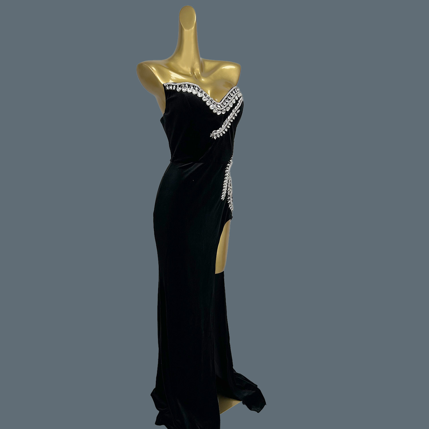 Siyah Kadife Yere Kadar Elbise - Women Formal Wear Photoshoot incelemesi ve fiyatı