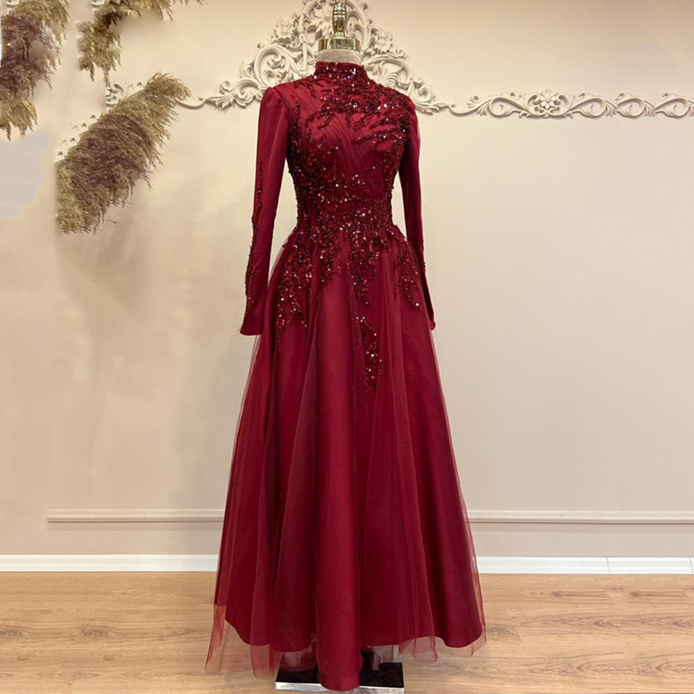 Boncuk ayak bileği uzunluk A L - Women Formal Party Wear Dress incelemesi ve fiyatı