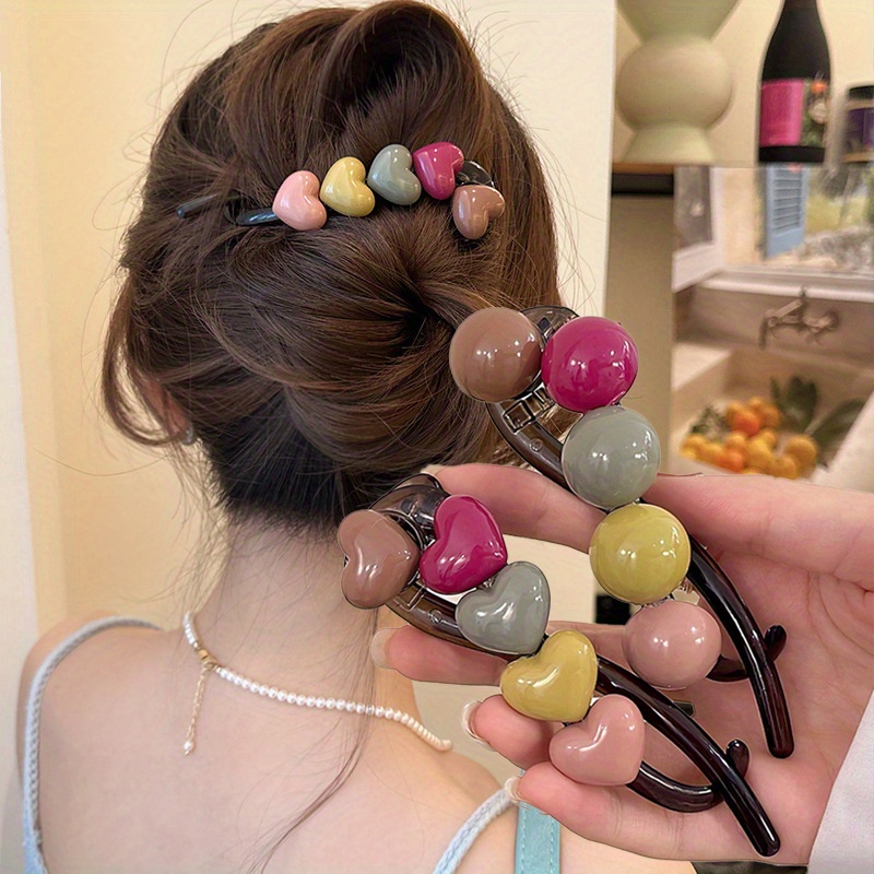 1 adet zarif kalp şeklinde saç - Formal Wear Hairstyles For Women incelemesi ve fiyatı
